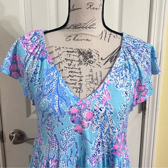NWOT- Lilly Pulitzer Kawai Flutter Sleeve Dress - Picture 4 of 12